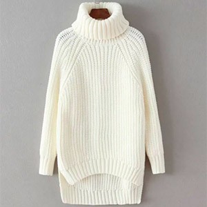 Однотонный теплый шерстяной свитер