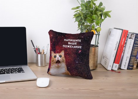 Подушка с фото Космический кот