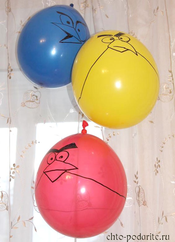 Воздушные шары в стиле Angry Birds