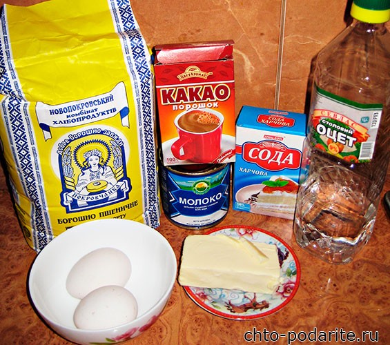 Ингредиенты для теста торта Сметанник