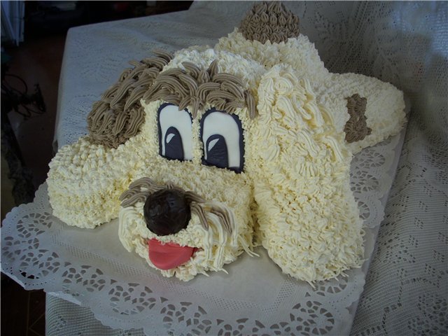 торт в форме собаки